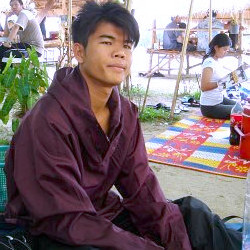 purple anorak as modest swimwear