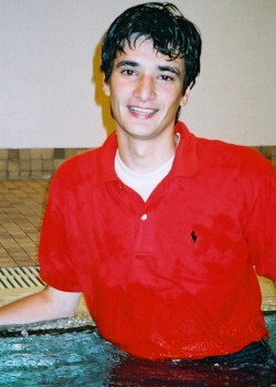 Polo shirt over wet tee shirt in swimming pool