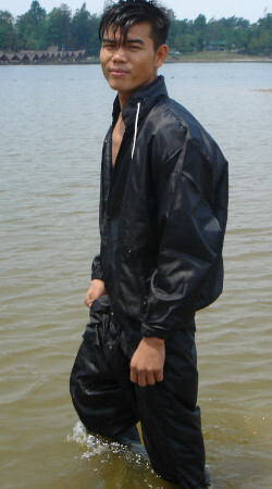 nylon overall swimsuit