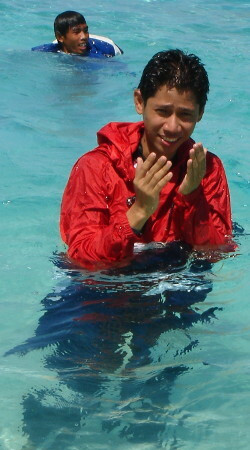 water testing the poncho hood