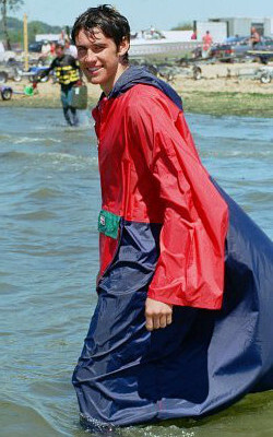 Swimming in clothes is fun!