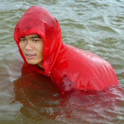poncho hiking cape walk swim in lake