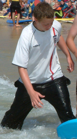 Surfer in a hoodie