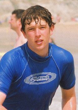 Swimming in a  surf shirt